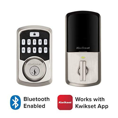 Kwikset 99420-001 Aura Bluetooth Programmable Keypad Door Lock Satin Nickel