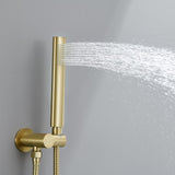 Brushed Gold Shower System, Bathroom Gold Shower Set Has 10 Inch Rain Shower ...