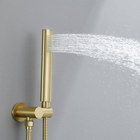 Brushed Gold Shower System, Bathroom Gold Shower Set Has 10 Inch Rain Shower ...