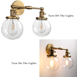 Phansthy Double Sconce Vintage Industrial 2-Light Wall Light with 5.9 Inches ...