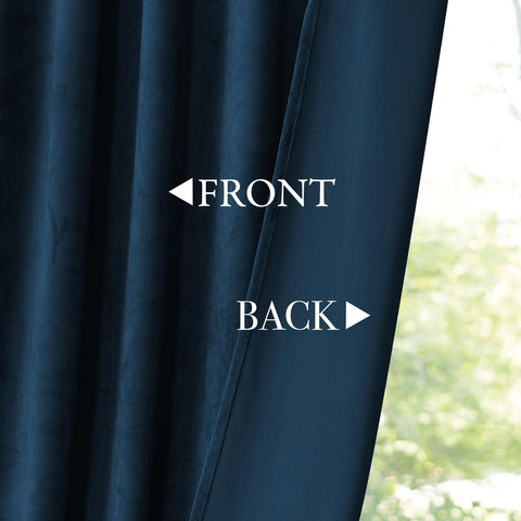 KGORGE Navy Blue Velvet Curtains 108 inches 2 Panels, Velvet Blackout Curtain...