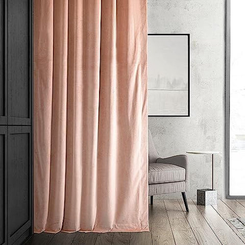 HPD Half Price Drapes Signature Blackout Velvet 50 in x 108 in, Rosey Dawn