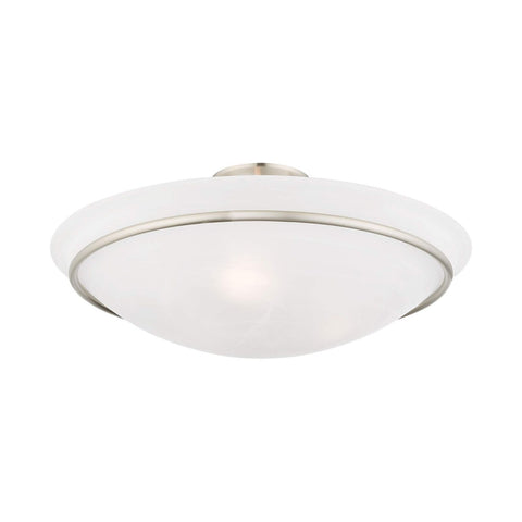 Livex Lighting 4825-91 Newburgh 3-Light Ceiling Mount, Brushed Nickel