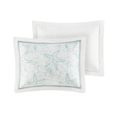 Harbor House 100% Cotton Duvet Cover, Embroidered Coastal Seashells, Starfish...