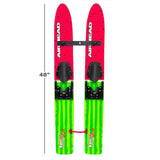 AIRHEAD Watermelon 47" Combo Water Skis with Removable Training bar with Doub...
