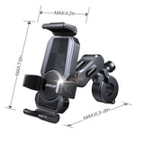 JOYROOM Aluminum Alloy Motorcycle Phone Mount with Vibration Dampener, Motorc...