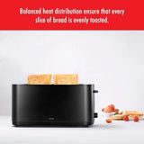 ZWILLING Enfinigy 2 Long Slot Toaster, 4 Slices with Extra 2 Slot, Black