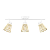 Globe Electric 64000043 3-Light Track Lighting, Matte White, Bamboo Shades, C...