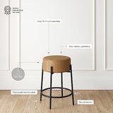 Nathan James Isaac 24" Modern Backless Bar Stool with Round Light Brown/Black