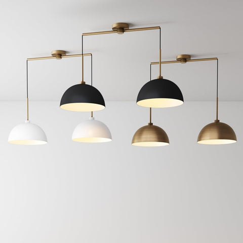 Nathan James Percy Modern 2-Light Pendant Island Light Fixture, Brass Hanging...