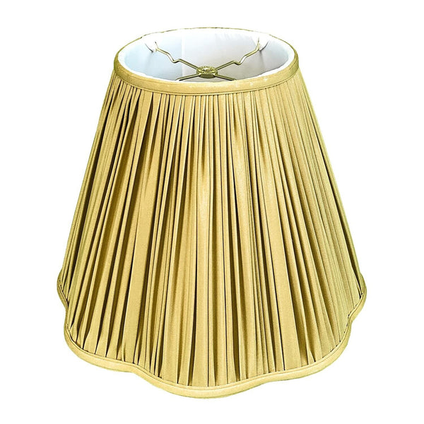 Royal Designs "Bottom Scallop Gather Pleat Basic Lamp Shade, Antique Gold, 7"...