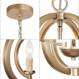 KSANA Gold Chandelier, 4-Light Pendant Lights Kitchen Island, 16-inch Modern ...