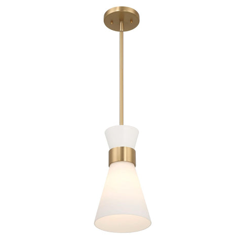 Kit - Modern Minimalist Tapered Opal Glass and Metal Ceiling Light, White and...