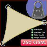 ColourTree Super Ring 22' x 22' x 22' Black Triangle Sun Shade Sail, Commerci...
