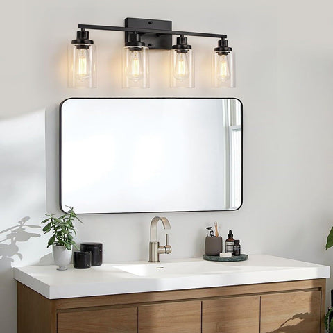 26" Bathroom Vanity Light Fixtures Over Mirror,Black Bathroom Light Fixtures ...