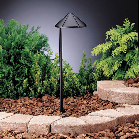 Kichler 15315BKT Six Groove Path & Spread 1-Light 12V, Textured Black