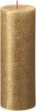 Bolsius Rustic Pillar Candle - Shimmer Gold - Pack of 4 - Long Burning Time o...