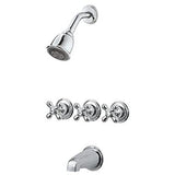 Pfister LG01-8CBC 3 Tub & Shower Faucet with Metal Cross Handles, 1.8 gpm, Po...