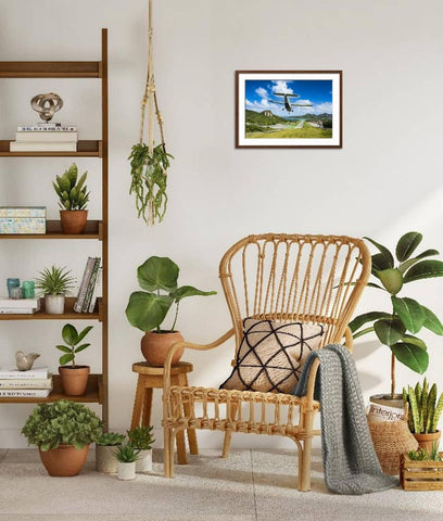 Art.com Framed Wall Art Prints Small airplane landing at the airport of St. B...