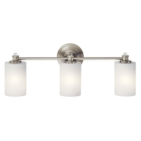 Kichler Joelson 24" 3 Light Vanity Light with Satin Etched Cased Opal and Cle...