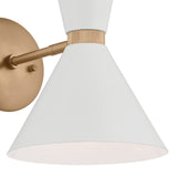 Kichler Phix 13.5 Inch 2 Light Wall Sconce in Champagne Bronze with White