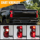 Tail Light Assembly Compatible with 2019-2023 Chevy Silverado 1500 2500HD 350...