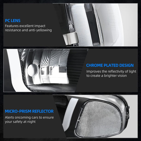 AUTOSAVER88 LED DRL Headlights Assembly Compatible with 1999-2006 GMC Sierra ...