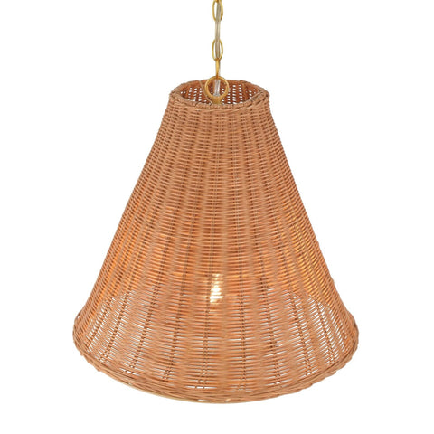 Creative Co-Op Rattan Taper Pendant Light, Natural 18" x 17"