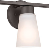 Kichler Stamos 3-Light Bathroom Vanity Light with Satin Etched Glass Shades, ...