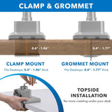 Mount-It! Dual Monitor Desk Mount | Pole Mounted Gas Spring Silver