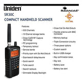 Uniden Bearcat SR30C, 500-Channel Compact Handheld Scanner, Close Call SR30C