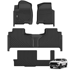 VIWIK Floor Mats Fit for GMC Yukon 8 Seat 2021 2022 2023 2024, All Weather Cu...