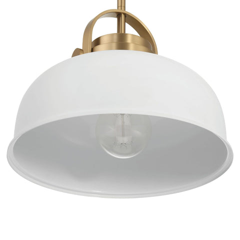 Arte - Industrial Metal 2-Tone Ceiling Light, White and Gold