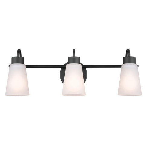 Kichler Erma 3-Light Bathroom Vanity Light Fixture with Clear Satin Etched Gl...