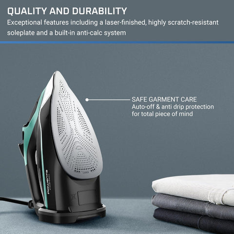 Rowenta Steam Force Stainless Steel Soleplate Steam Iron for Clothes 400 Micr...