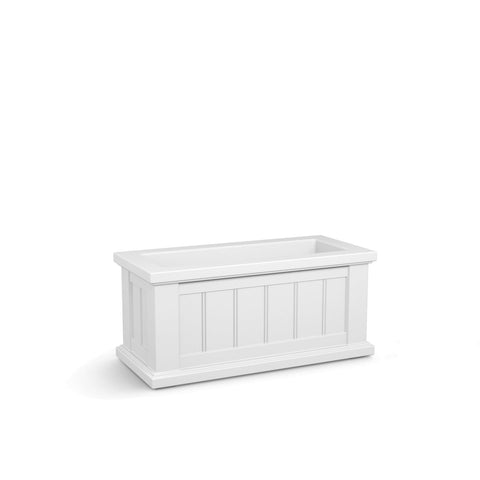 Mayne Cape Cod Rectangle Planter - White - 24in L x 11in W x 11in D - Polyeth...