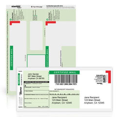 Certified Mail Printable Labels w/Return Receipt, 200 Sheets, for Stamps.com ...