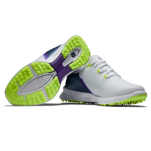 FootJoy Women's FJ Fuel Sport Golf Shoe 8.5 White/Navy/Bright Yellow