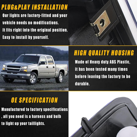 Boine Tail Light Compatible With 2003-2006 Chevy Silverado 1500 2500 3500 GMC...