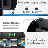 ChargeTech Wall Mounted Mobile Device Charging Station with 4 Apple Compatibl...