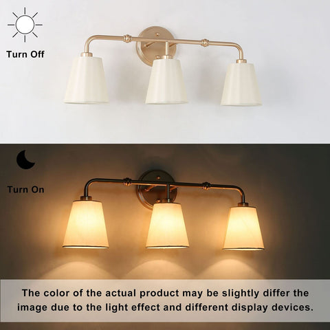 classy leaves Bathroom Light Fixtures, 3-Light Gold Bathroom Vanity Light wit...
