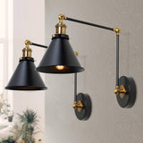LNC Black Swing Arm Wall Lamp Adjustable Wall Sconces Plug-in Sconces Wall Li...