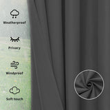 Easy-Going Outdoor Curtains Waterproof Windproof Weatherproof Curtain for Pat...