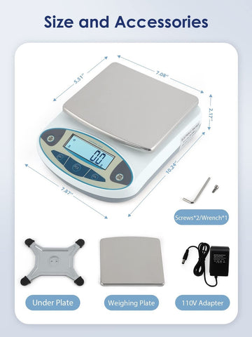 CGOLDENWALL Lab Scale 2000gX0.01 Gram High Precision Laboratory Balance Elect...