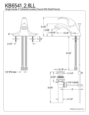 Kingston Brass KB6542LL Legacy Single-Handle 4-Inch Centerset Bathroom Faucet...