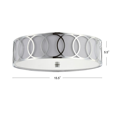 JONATHAN Y JYL3503B Elizabeth 13.25" Metal LED Flush Mount, Contemporary,Tran...