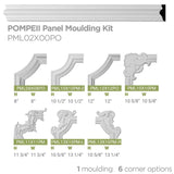 Ekena Millwork PML10X10PM-CASE-12 Pompeii Corner (12-Pack) Panel Moulding, 10...