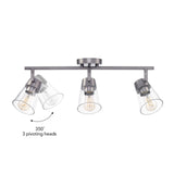 Globe Electric 64000045 3-Light Track Lighting, Pewter, Clear Glass Shades, C...