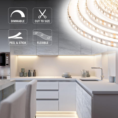 Armacost Lighting RibbonFlex Pro 24V White LED Strip Light Tape 120 LED/m 500...