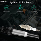 SCITOO 6 ignition coils with 6 iridium Spark Plugs 128I 323I 325I 525I 650I M...